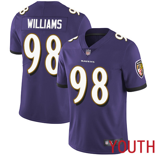 Baltimore Ravens Limited Purple Youth Brandon Williams Home Jersey NFL Football 98 Vapor Untouchable